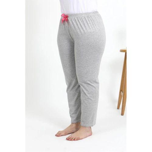 Kadın Pamuklu Büyük Beden Alt Pijama Gri