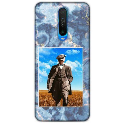 Xiaomi Redmi K30 5G Kılıf Atatürk (19) Kılıfları Mavi Mermer
