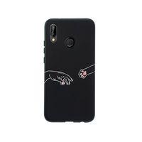 Huawei P20 Lite Hand And Paw Premium Silikonlu Siyah Telefon Kılıfı