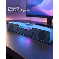 Rgb Işıklı Bluetooth 5.4 Masaüstü Soundbar Hoparlör Usb Ve Tf Kart Destekli Mavi