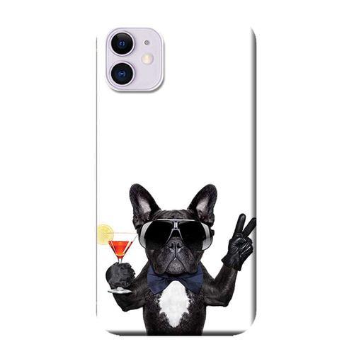 iPhone 11 Kılıf Kokteyl Parti Köpek Baskılı Esnek TPU Silikon