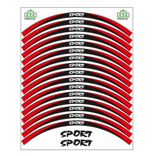 SEVGENT Kırmızı Siyah Sport Reflektörlü 1 Set Jant Şeridi