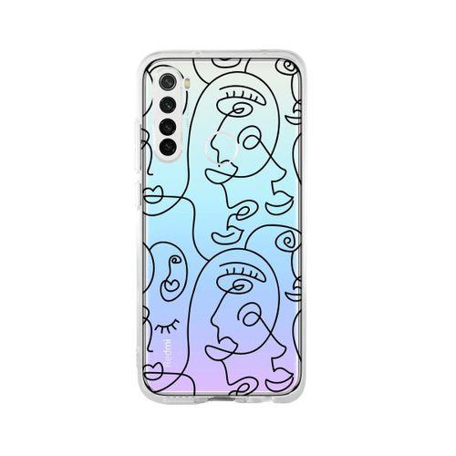 Redmi Note 8 Face Art Desenli Premium Şeffaf Silikon Kılıf
