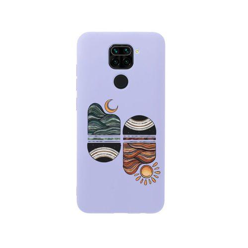 Xiaomi Redmi Note 9 Sunset Wave Premium Silikonlu Lila Telefon Kılıfı