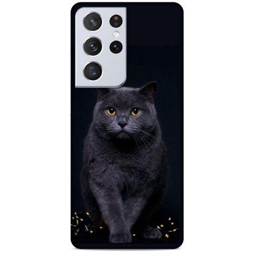 Lopard Samsung Galaxy S21 Ultra Uyumlu Kılıf Kediler (47) Crystal Flex Kılıf Scottish Fold