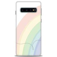 Samsung Galaxy S10 Kılıf HD Baskılı Kılıf - Soft Gökkuşağı + Tam Ekran Koruyucu