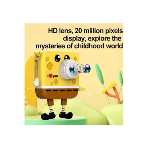 Sünger Bob Tasarımlı Yeni Nesil Çocuk Dijital Mini Fotoğraf Makinesi Çift Kamera