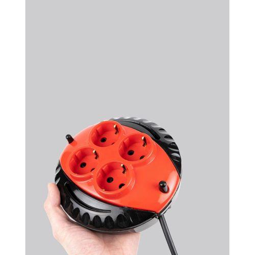 5 Metre Kablolu 4’lü Kırmızı Priz Makara