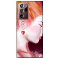 Samsung Galaxy Note 20 Ultra Uyumlu Kılıf Pembe Delisi (26) Tpu Silikon Kılıf Kiraz