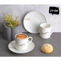 Atatürk İmza Tasarımlı Porselen 2'li Kahve Seti