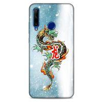 Huawei Honor 20 Lite Kılıf Dragons (29) Arka Koruma Kılıfı Tatoo Mavi Ejderha