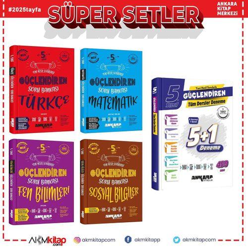 Ankara Yayıncılık 5.Sınıf Türkçe Matematik Fen ve Sosyal Bilimleri Soru Bankası ile Deneme Seti 5 Kitap