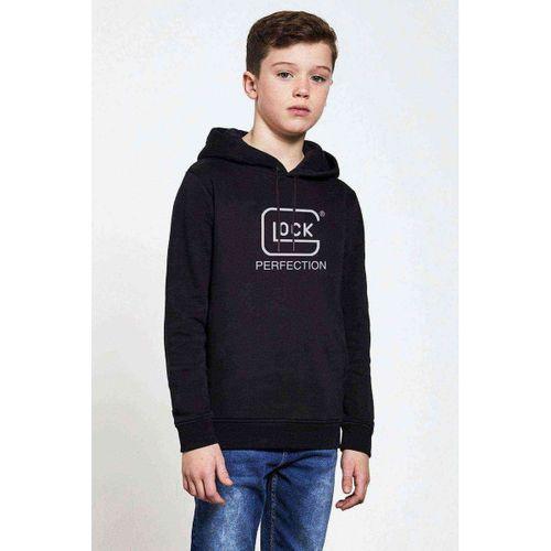 Perfection LogoBaskılı Unisex Çocuk Kapüşonlu Siyah Sweatshirt