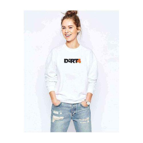 Dirt 4 Baskılı Beyaz Kadın Sweatshirt