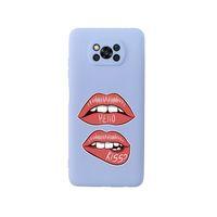 Poco X3 Hello Kiss Premium Silikonlu Lila Telefon Kılıfı