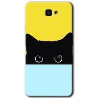 MRCİLETİSİM MRCİLETİSİM Samsung Galaxy J7 Prime 2 Kılıf HD Desen Baskılı Arka Kapak + Temperli Cam - Kara-Kedi