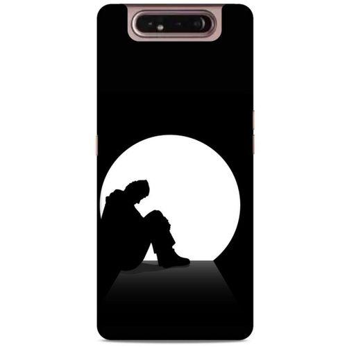 Samsung Galaxy A80 Kılıf Depresyon (46) Core Armor Kılıf Gri Cam Göbeği