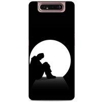 Samsung Galaxy A80 Kılıf Depresyon (46) Core Armor Kılıf Gri Cam Göbeği