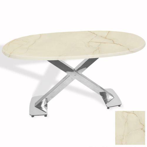 Dockers İks Masa Kromnikel Oval (94x146 - Werzalit, Allzalit yada Wermodin Tabla) - Golden Marble