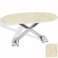 Dockers İks Masa Kromnikel Oval (94x146 - Werzalit, Allzalit yada Wermodin Tabla) - Golden Marble