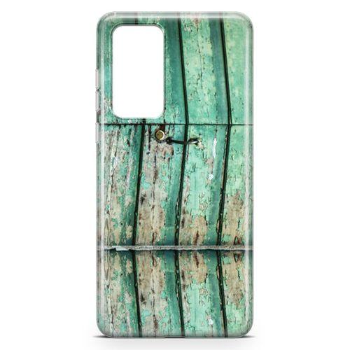 Huawei P40 Kılıf Yeşil Tahta Kapı Arka Kapak Koruma Desenli Full Koruyucu