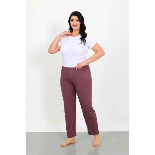 Kadın Büyük Beden Mürdüm Tek Alt Pijama