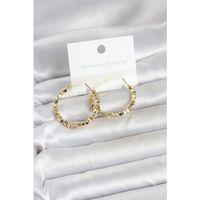 Pirinç Gold Renk Minimal Kare Halka Kadın Küpe