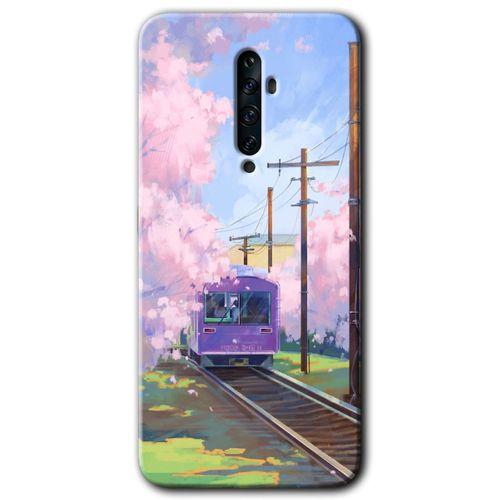 BeRa Aksesuar Oppo Reno 2z Kılıf Baskılı Kapak - Rails Paint +Tam Kaplayan Mat Seramik