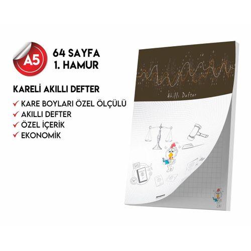 Kareli Not Defteri 64 Sayfa Akıllı Defter Tekli A5 Tam Beyaz Tekli