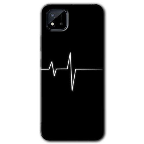 MRCİLETİSİM Realme C11 Kılıf HD Desen Baskılı Arka Kapak + Temperli Cam - Heart Rytm