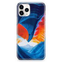 Apple iPhone 11 Pro Max Kılıf Turuncu Kanyon Arka Kapak Koruma Desenli Full Koruyucu