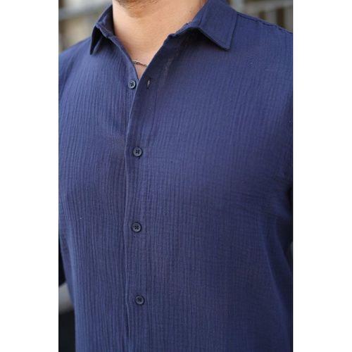 Erkek Uzun Kollu Müslin Kumaş Gömlek