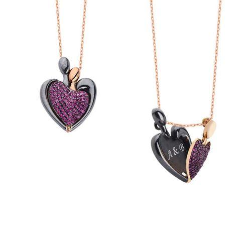 14 Şubat Kalpli İsimli Gümüş Kolye GMS938