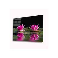 Lotus Çiçeği Cam Tablo 4mm Dayanıklı Temperli Cam