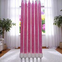 6 ADET YÜKSEK KALİTE PARLAK SİMLİ PEMBE MUM 17 CM SİMLİ PEMBE PASTA MUMU SİMLİ PEMBE DOĞUM GÜNÜ MUMU