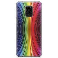 Xiaomi Redmi Note 9 Pro Kılıf Asimetrik Gökkuşağı Arka Kapak Koruma Desenli Full Koruyucu