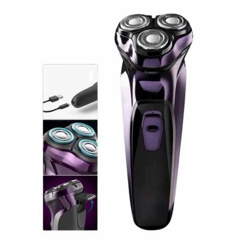 3 Bıçaklı Döner Başlıklı Sakal Sıfır Alma Tıraş Makinesi Profesyonel Paslanmaz Çelik