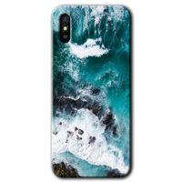 BeRa Aksesuar Xiaomi Redmi 9A Kılıf Baskılı Kapak - Deniz Kıyısı +Tam Kaplayan Mat Seramik