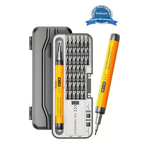 3 7v  Mini Elektrikli Tornavida Seti 500mah Type-c Manyetik Hassas Uçlu Vida Seti 38 Parça