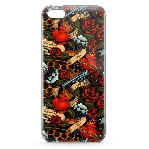 Apple iPhone SE Kılıf Geçici Dövme Arka Kapak Koruma Desenli Full Koruyucu