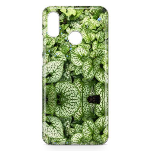 Huawei Nova 3e Kılıf Mavi Çiçekli Yapraklar Arka Kapak Koruma Desenli Full Koruyucu