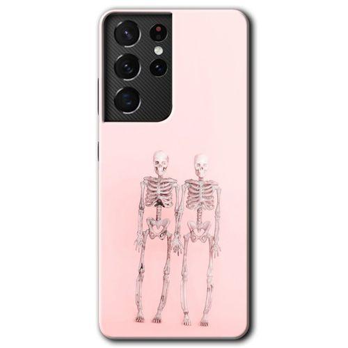 Samsung Galaxy S21 Ultra Kılıf HD Desen Baskılı Arka Kapak + Temperli Cam - Yaşayan Çift