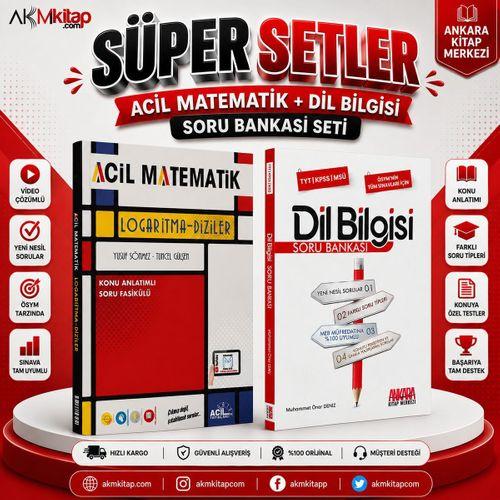 Acil Yayınları TYT Logaritma Diziler ve AKM Dil Bilgisi Soru Bankası Seti 2 Kitap