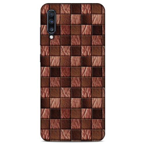 Samsung Galaxy A70s Kılıf Patchwork (4) Koruma Kılıfı Açık Kahverengi