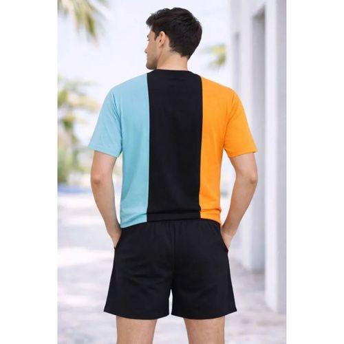 Erkek Nakışlı Tişört Şort İkili Takım Oversize Yazlık Kombin - Çok Renkli