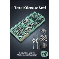 20 Parça Profesyonel Metrik Ters Kılavuz ve Pafta Seti M3-M12 - Hassas Diş Açma ve Onarım Takımı