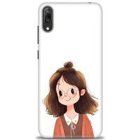 Huawei Y7 Prime 2019 Kılıf HD Baskılı Kılıf - Tatlı Kız + Tam Ekran Koruyucu