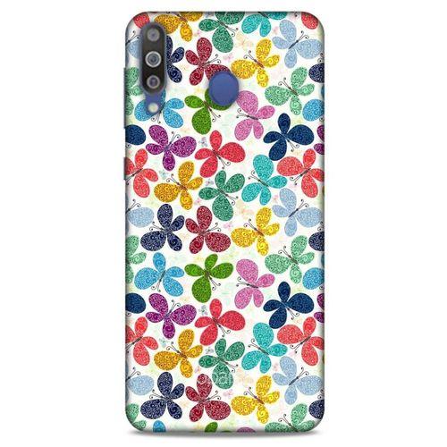 Samsung Galaxy M30 Kılıf Kelebek Etkisi (35) Fit Design Kılıf Karışık Renkli
