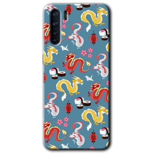 OPPO Oppo A91 Kılıf HD Baskılı Desen + Hayalet Cam Yandan Görünmez