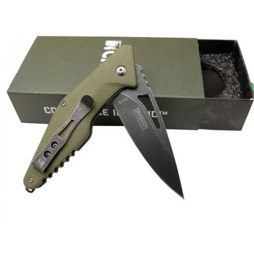 Crkt Dıvısıon 4415 Grn Kamp   Outdoor Çakı 21 Cm - Yarı Otomatik, Kemerlikli, Kutulu